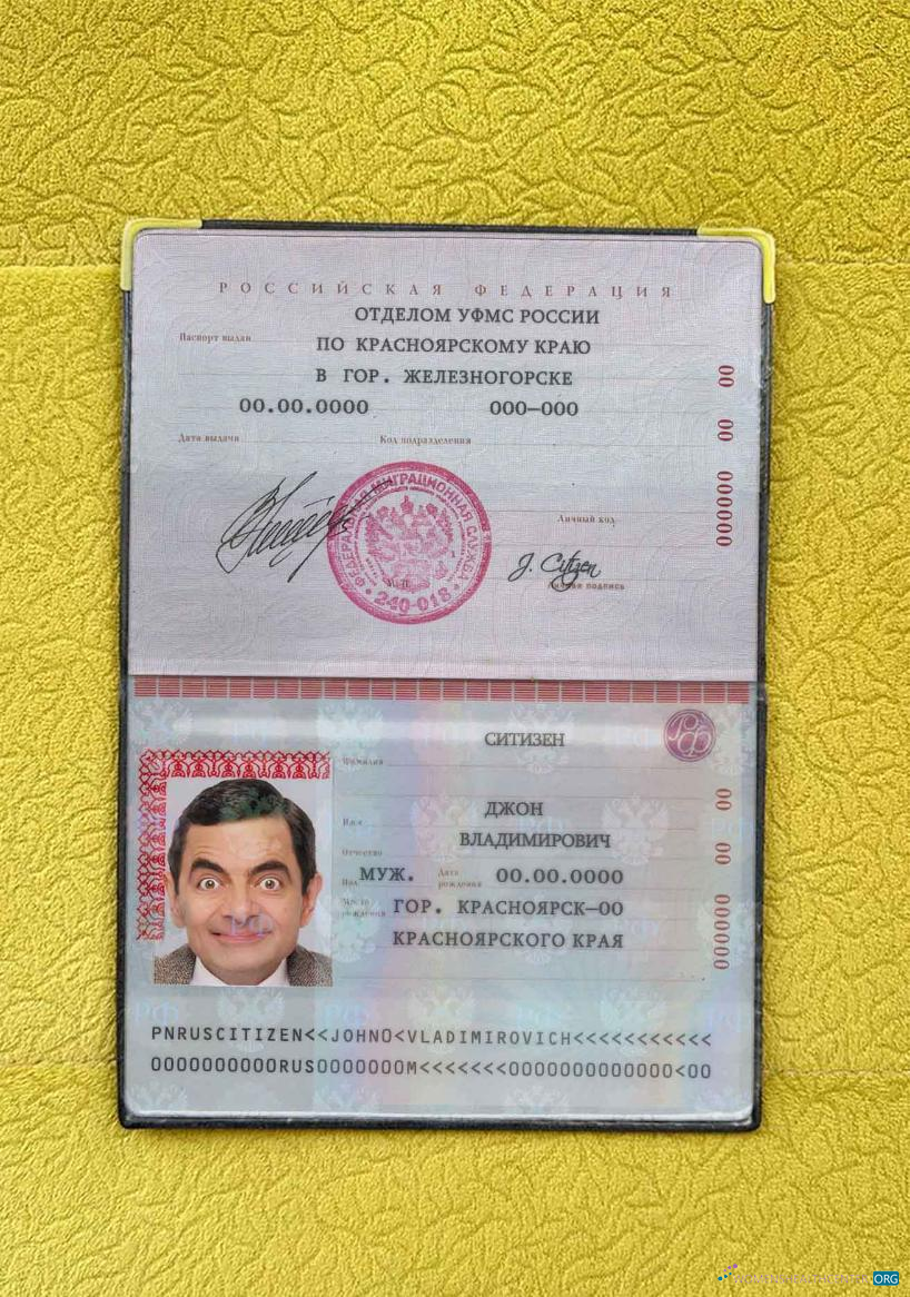 Download Russia Standard Passport photo look Photoshop template